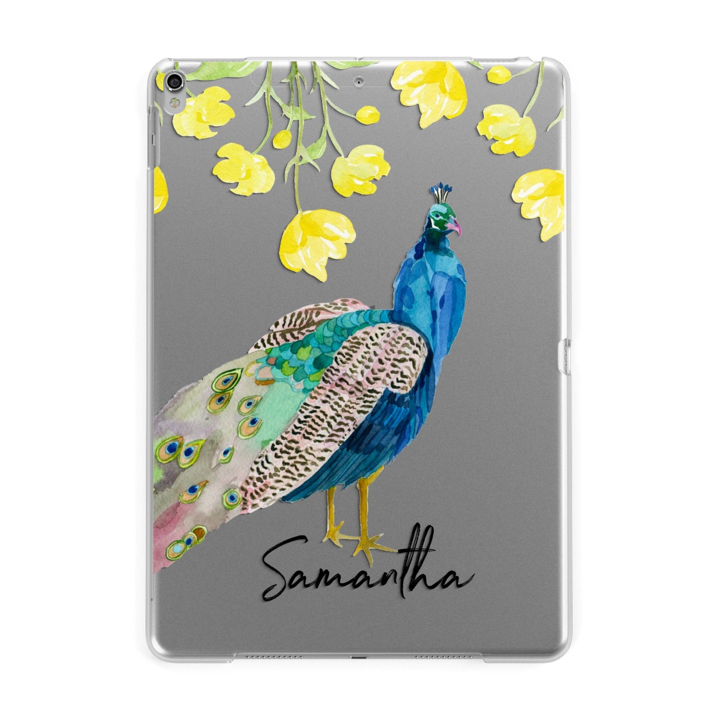 Personalised Peacock Apple iPad Silver Case