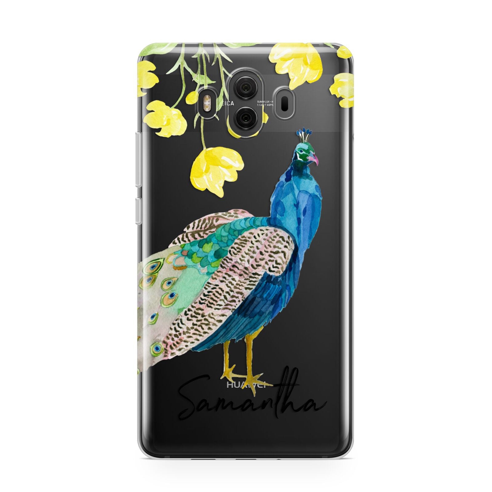 Personalised Peacock Huawei Mate 10 Protective Phone Case