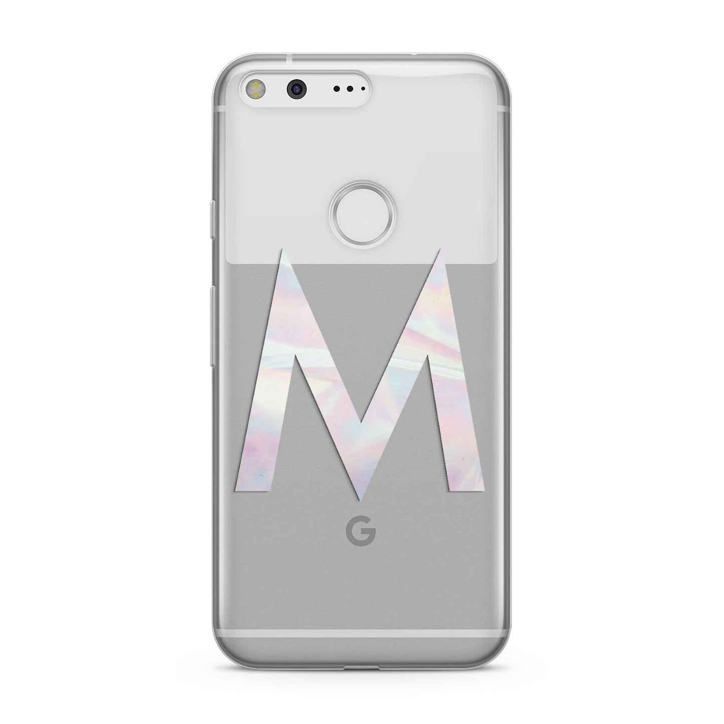 Personalised Pearl Marble Initial Clear Custom Google Pixel Case