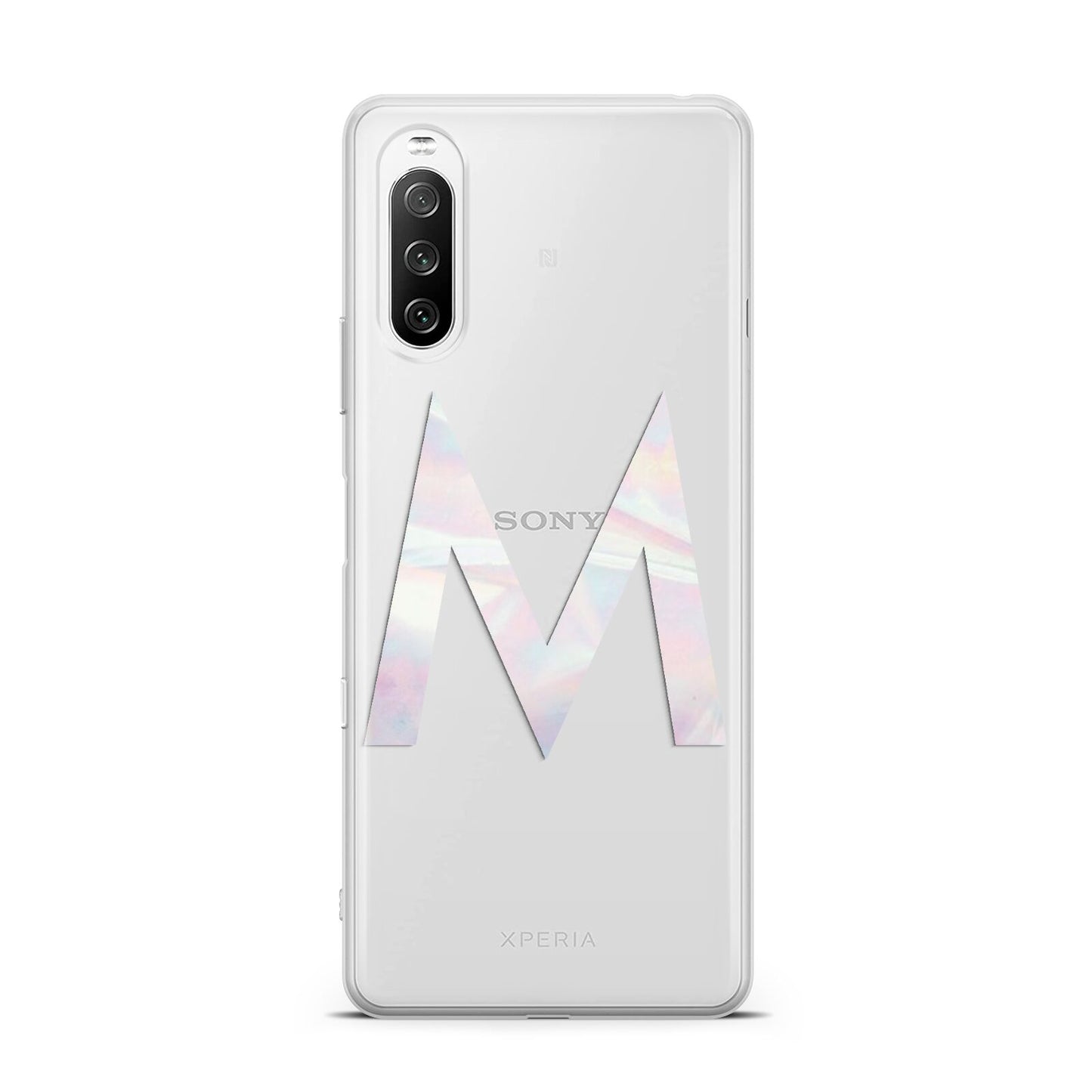 Personalised Pearl Marble Initial Clear Custom Sony Xperia 10 III Case