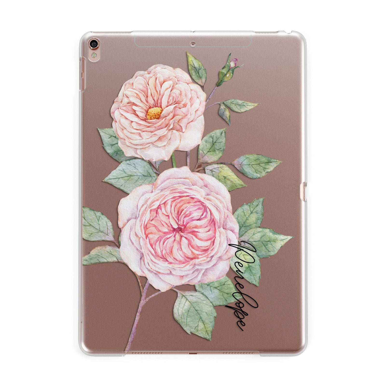 Personalised Peonies Apple iPad Rose Gold Case