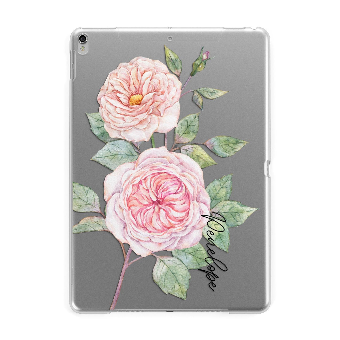 Personalised Peonies Apple iPad Silver Case