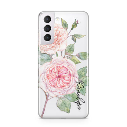 Personalised Peonies Samsung S21 Case