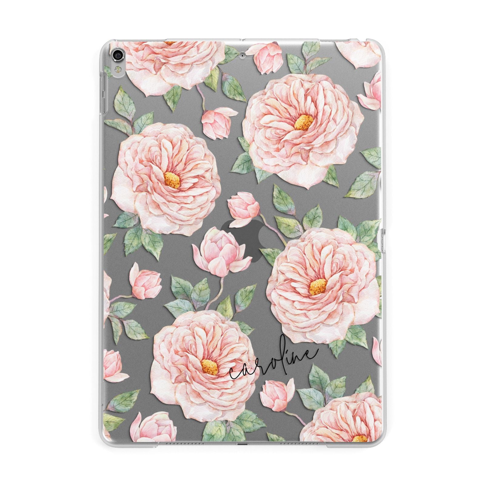 Personalised Peony Apple iPad Silver Case