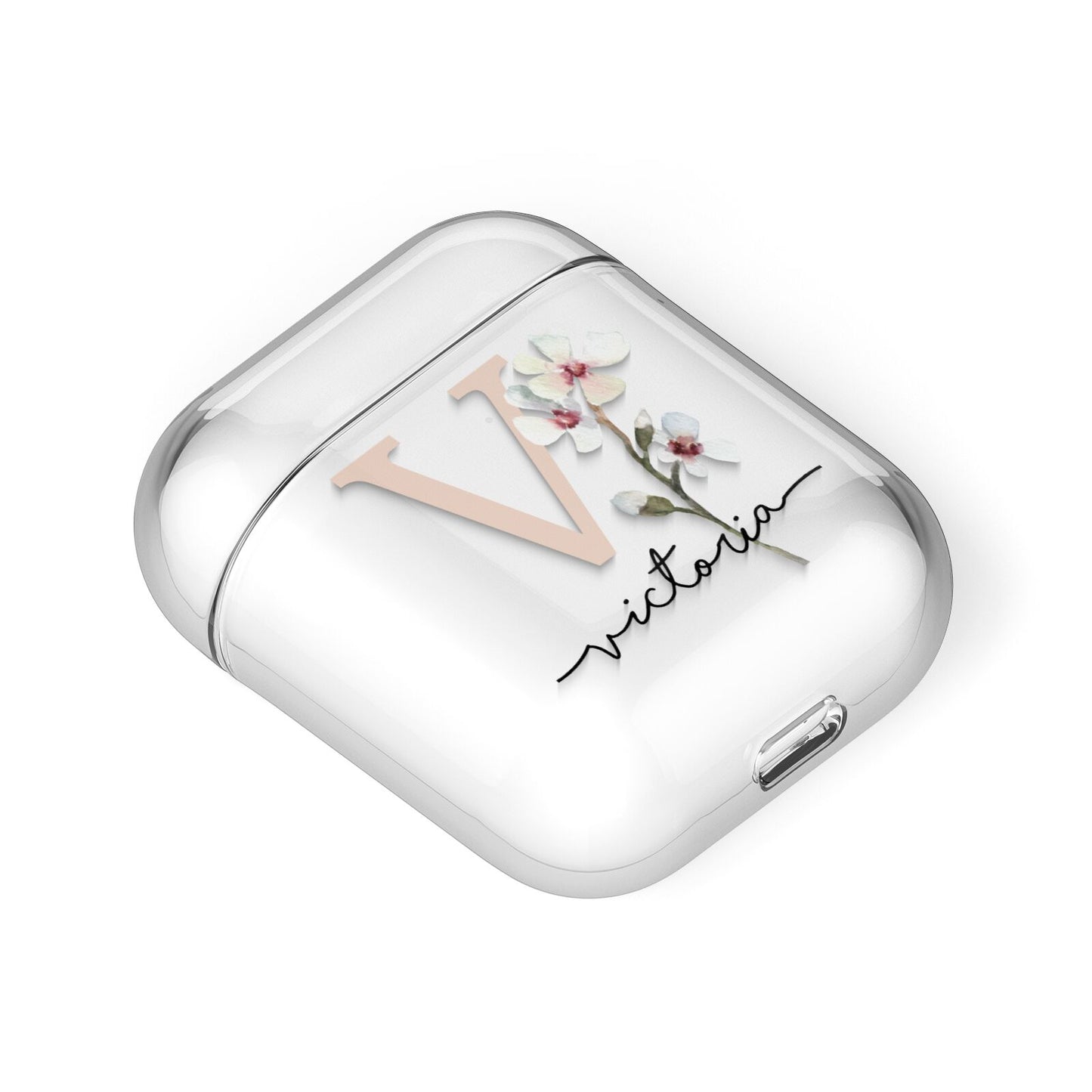 Personalised Petals AirPods Case Laid Flat