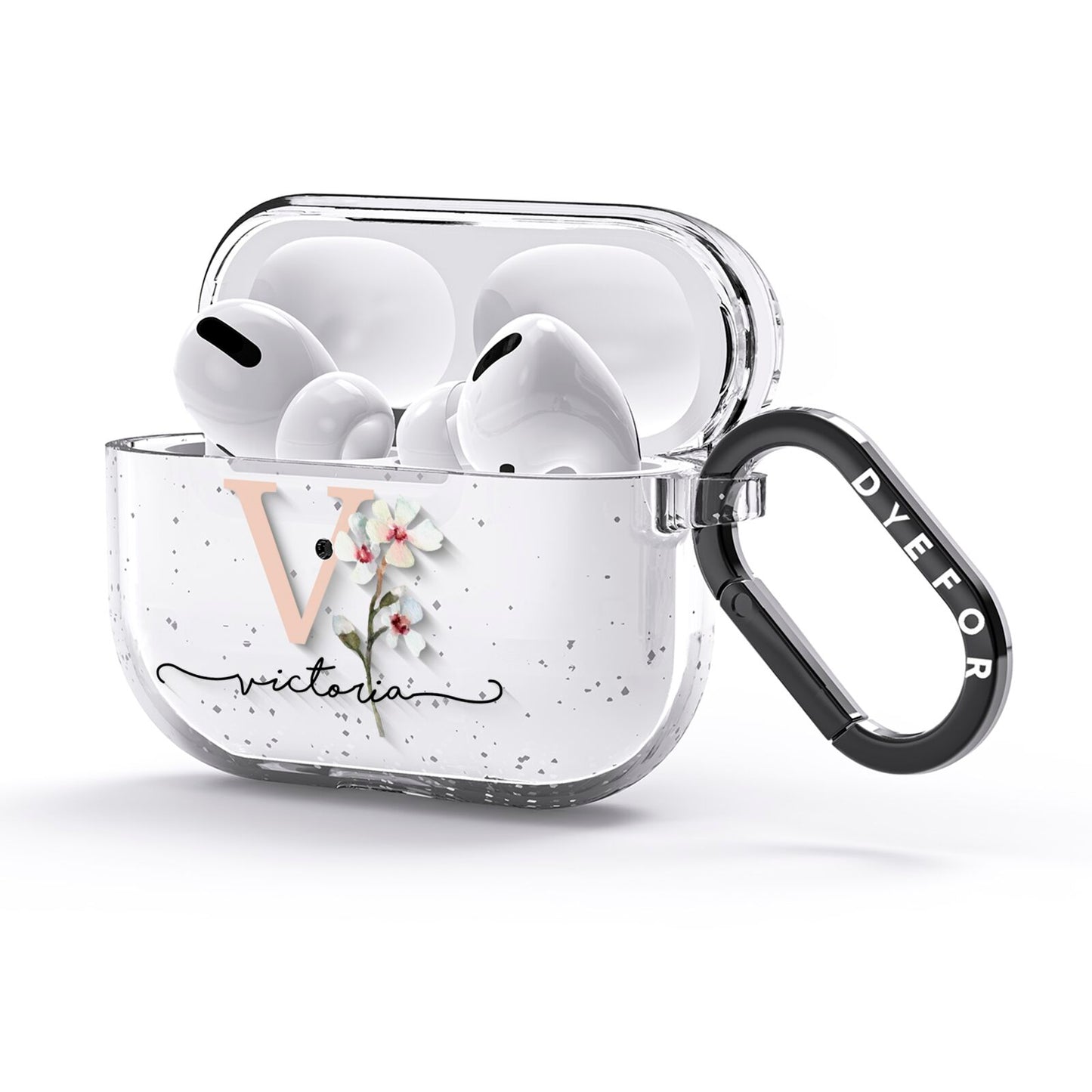 Personalised Petals AirPods Glitter Case 3rd Gen Side Image