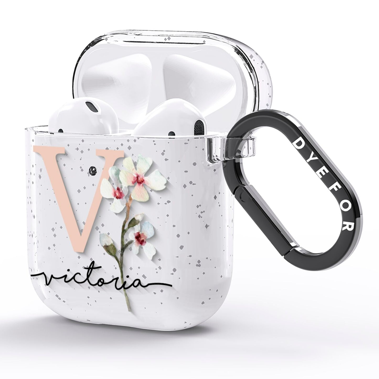 Personalised Petals AirPods Glitter Case Side Image