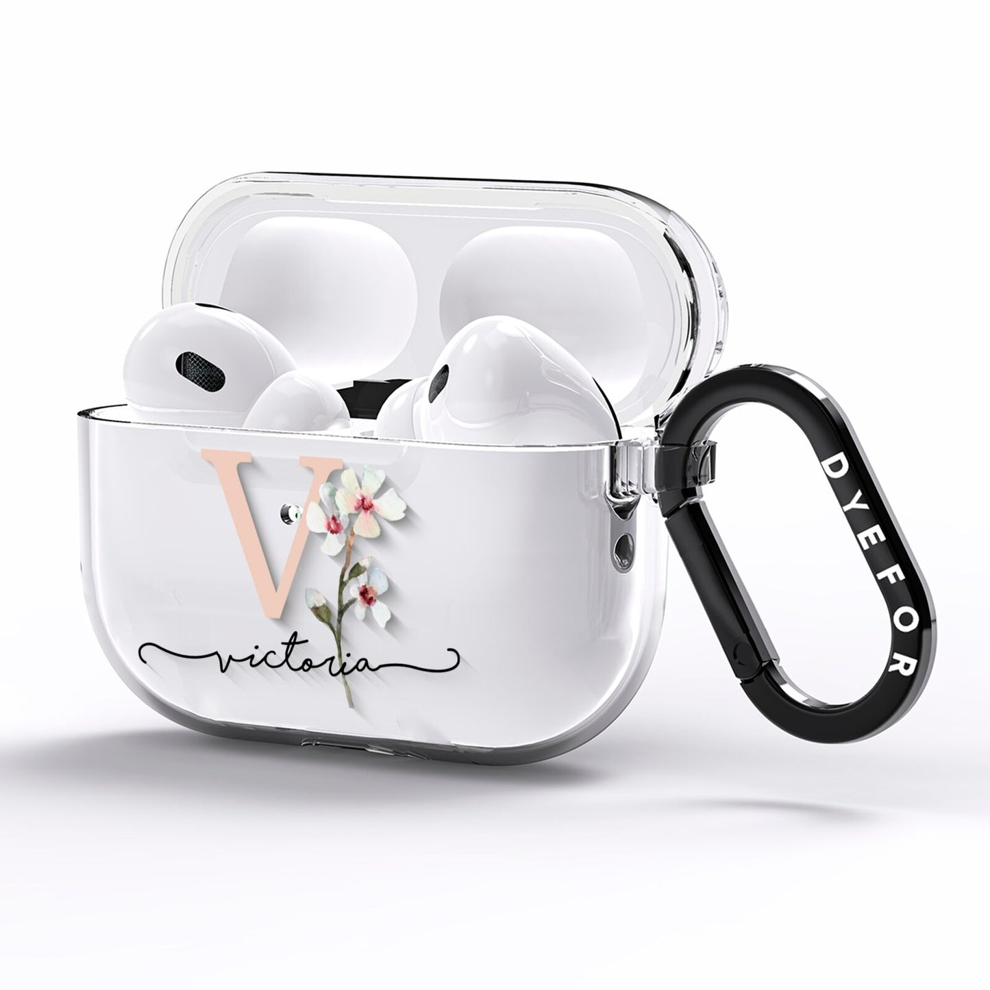 Personalised Petals AirPods Pro Clear Case Side Image