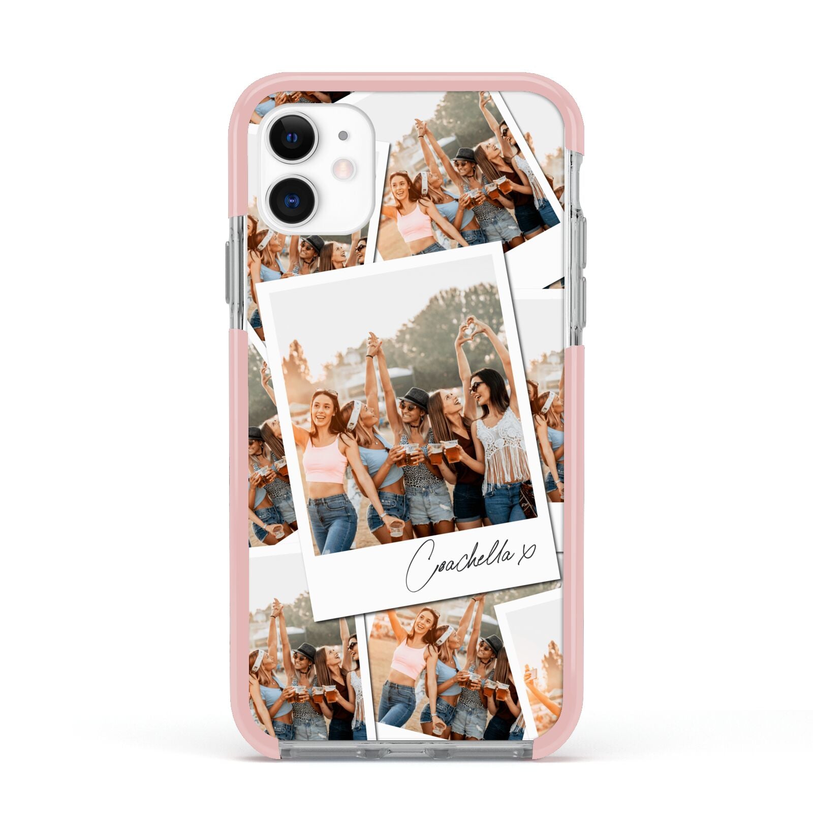 Personalised Photo Apple iPhone 11 in White with Pink Impact Case