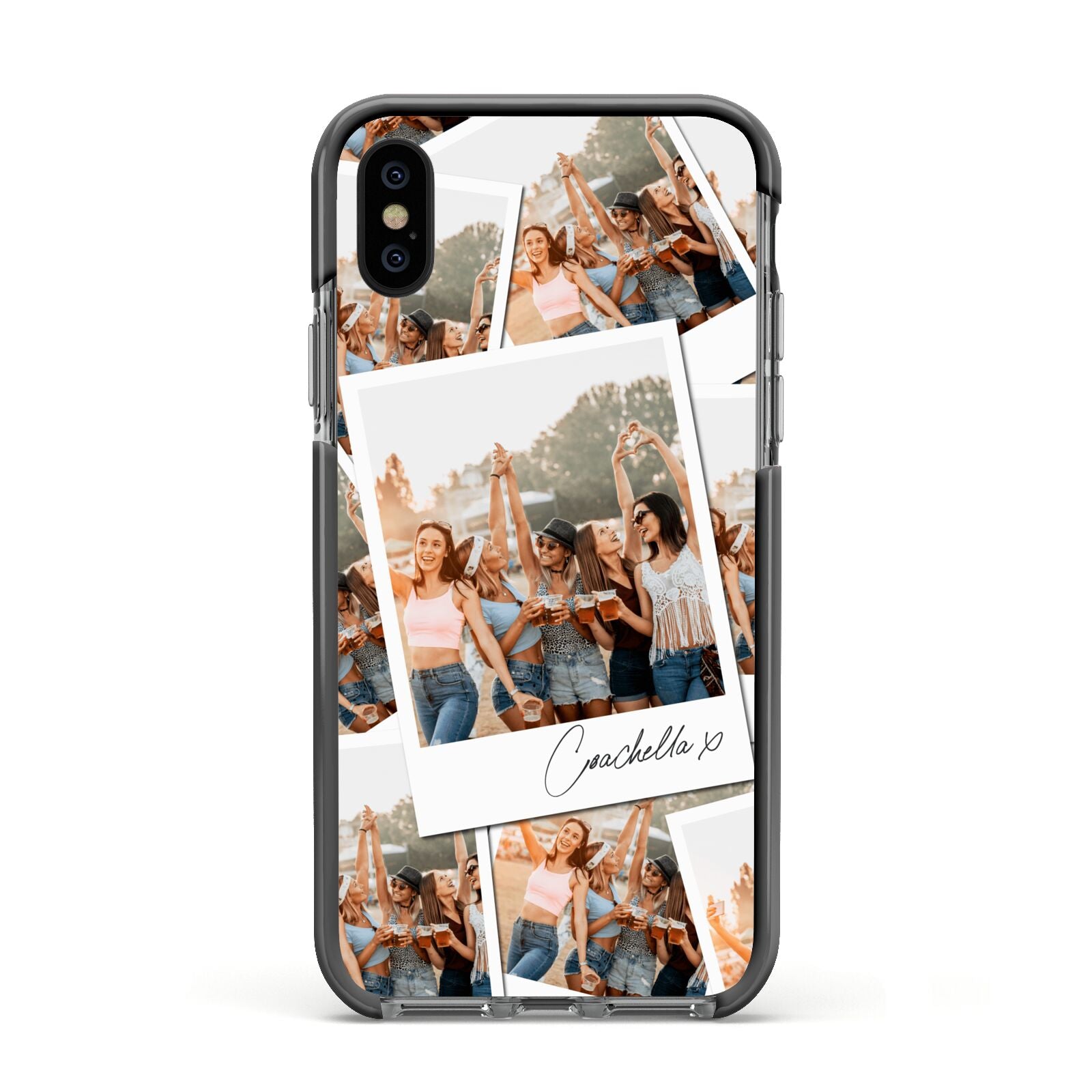 Personalised Photo Apple iPhone Xs Impact Case Black Edge on Black Phone