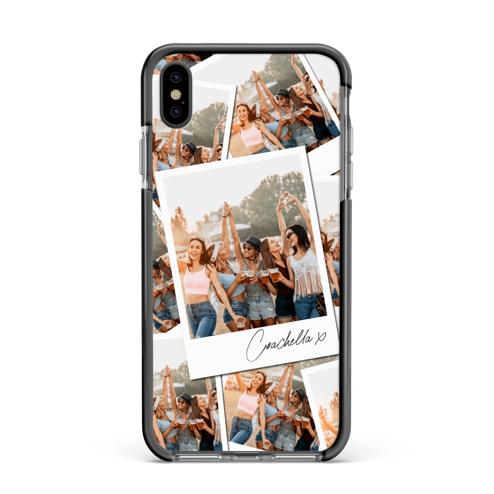 Personalised Photo Apple iPhone Xs Max Impact Case Black Edge on Black Phone