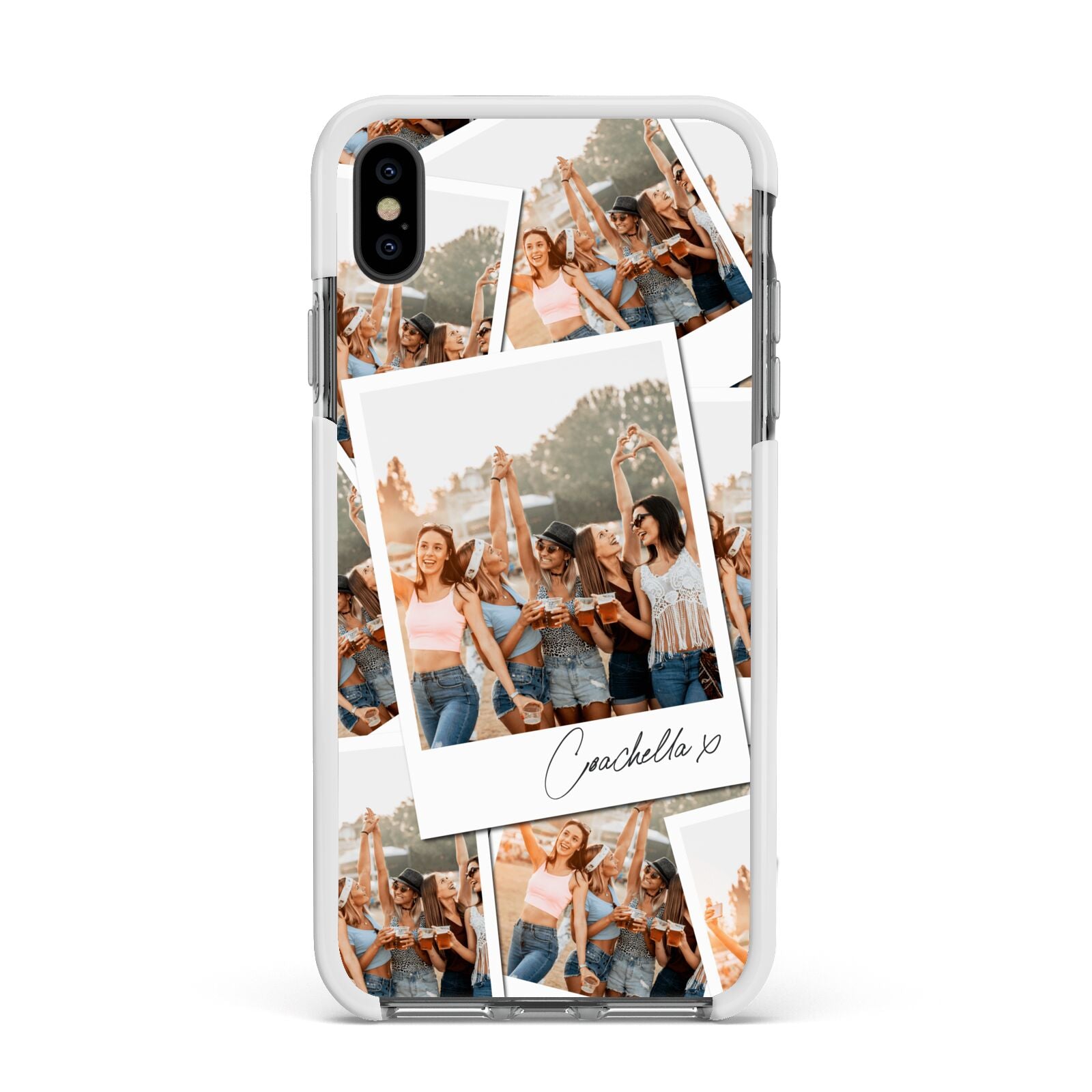 Personalised Photo Apple iPhone Xs Max Impact Case White Edge on Black Phone