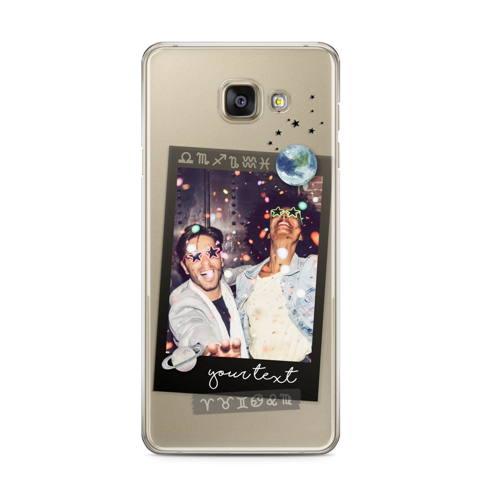 Personalised Photo Celestial Samsung Galaxy A3 2016 Case on gold phone