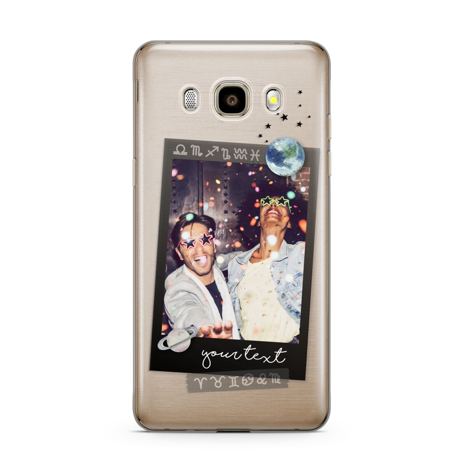 Personalised Photo Celestial Samsung Galaxy J7 2016 Case on gold phone