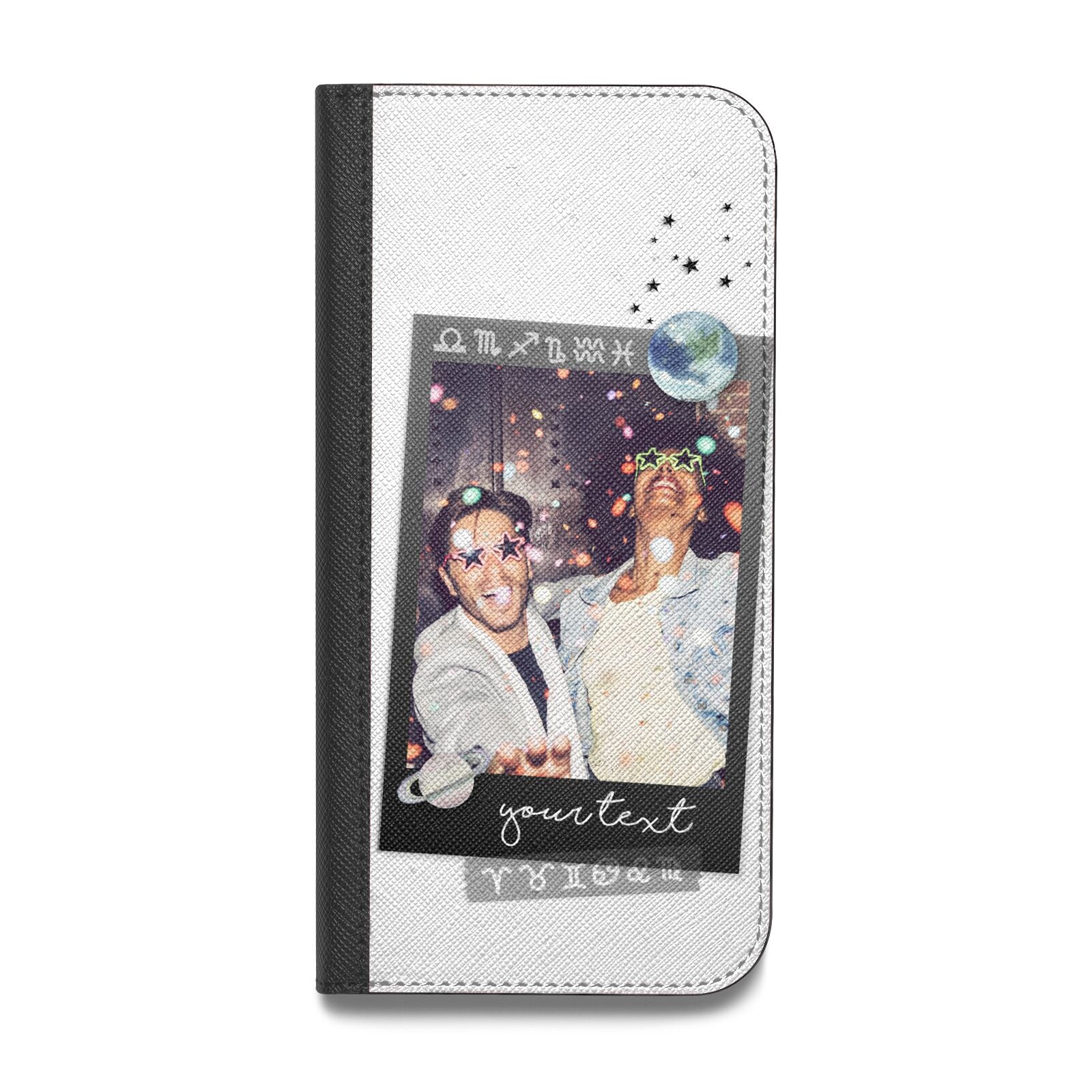 Personalised Photo Celestial Vegan Leather Flip iPhone Case