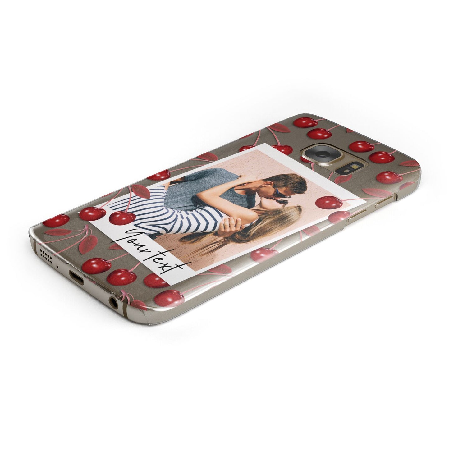 Personalised Photo Cherry Protective Samsung Galaxy Case Angled Image