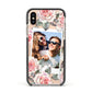 Personalised Photo Floral Apple iPhone Xs Impact Case Black Edge on Gold Phone