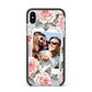 Personalised Photo Floral Apple iPhone Xs Max Impact Case Black Edge on Silver Phone