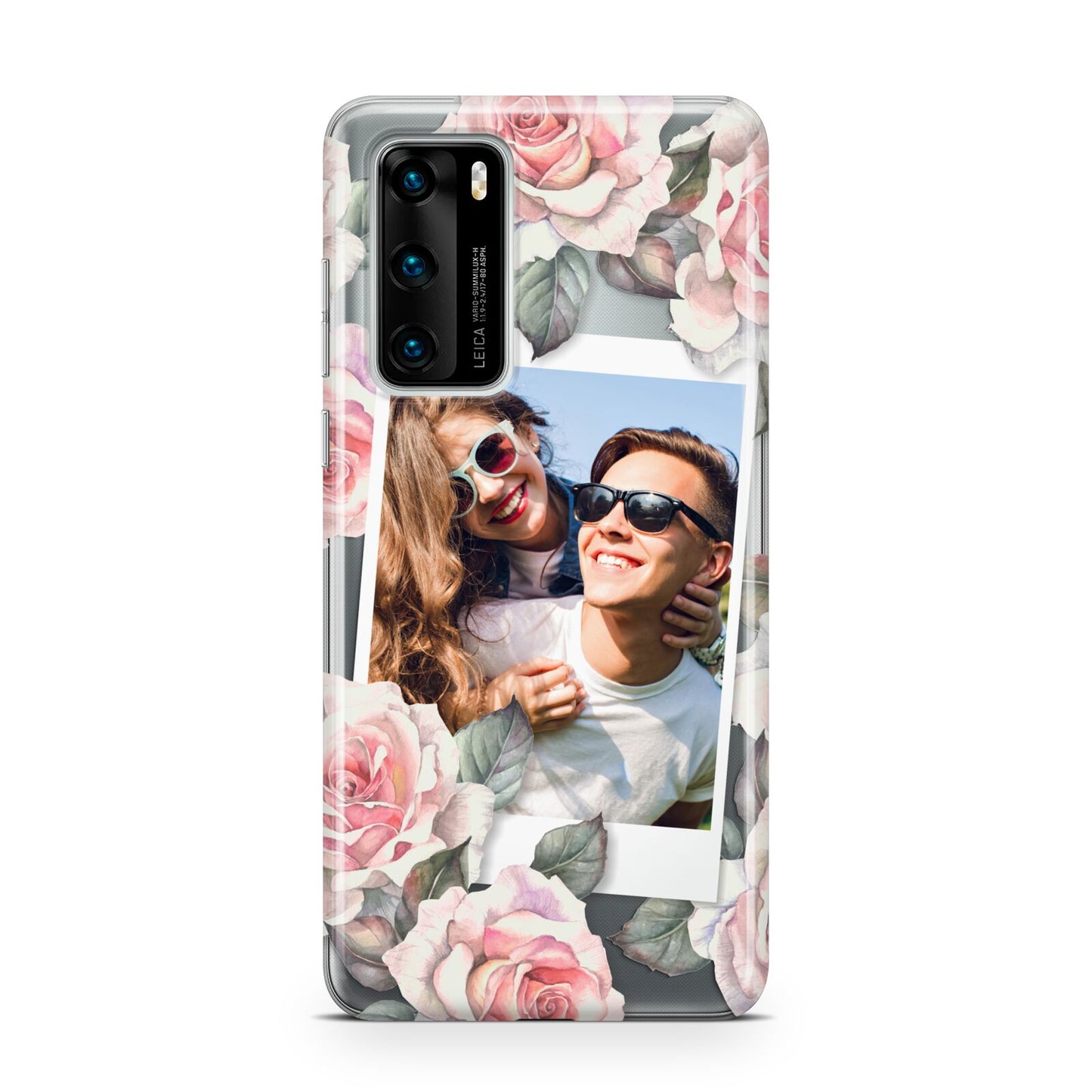 Personalised Photo Floral Huawei P40 Phone Case