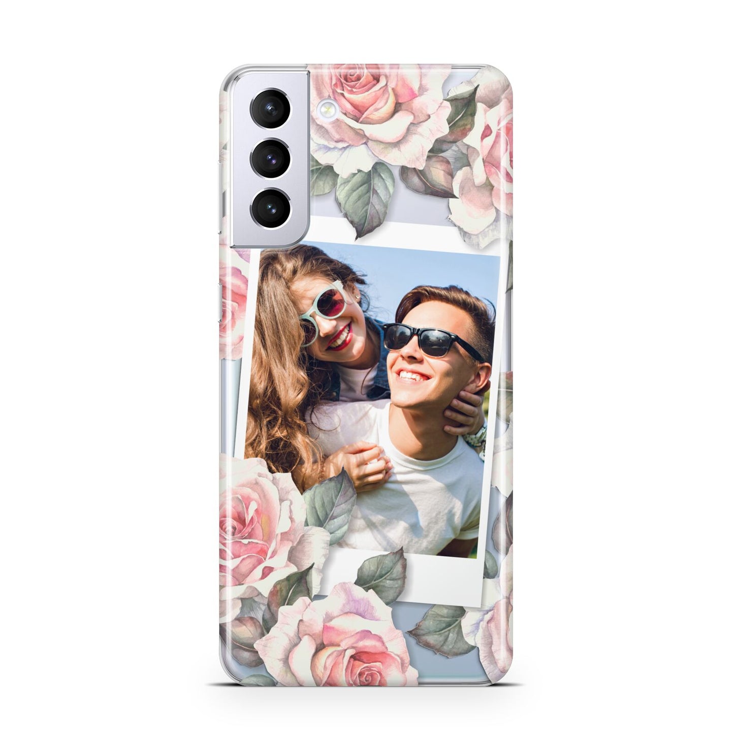 Personalised Photo Floral Samsung S21 Plus Case