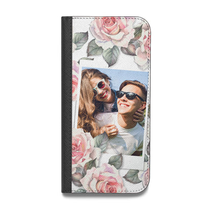 Personalised Photo Floral Vegan Leather Flip Samsung Case