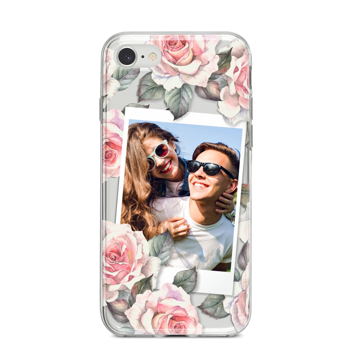 Personalised Photo Floral iPhone 8 Bumper Case on Silver iPhone