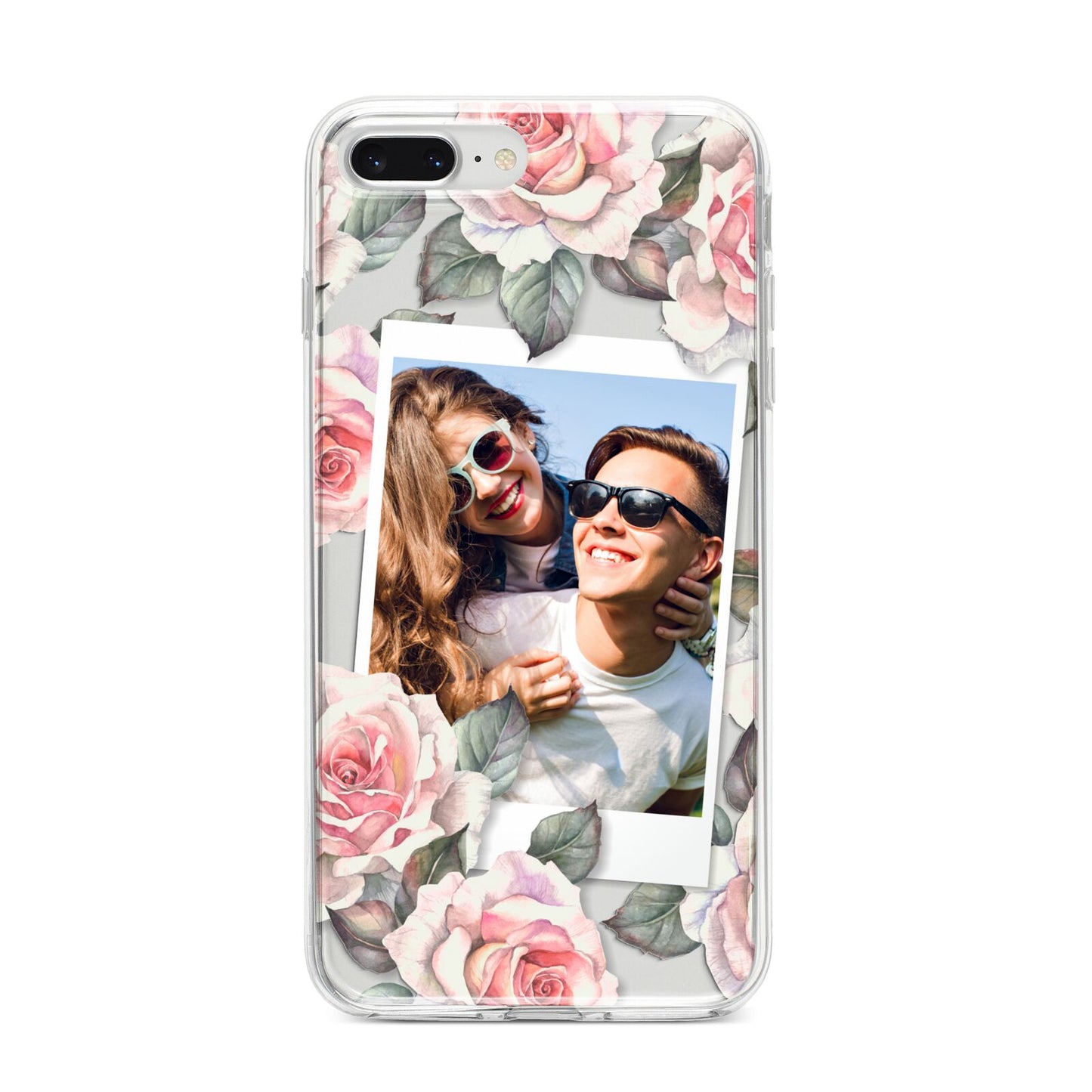 Personalised Photo Floral iPhone 8 Plus Bumper Case on Silver iPhone