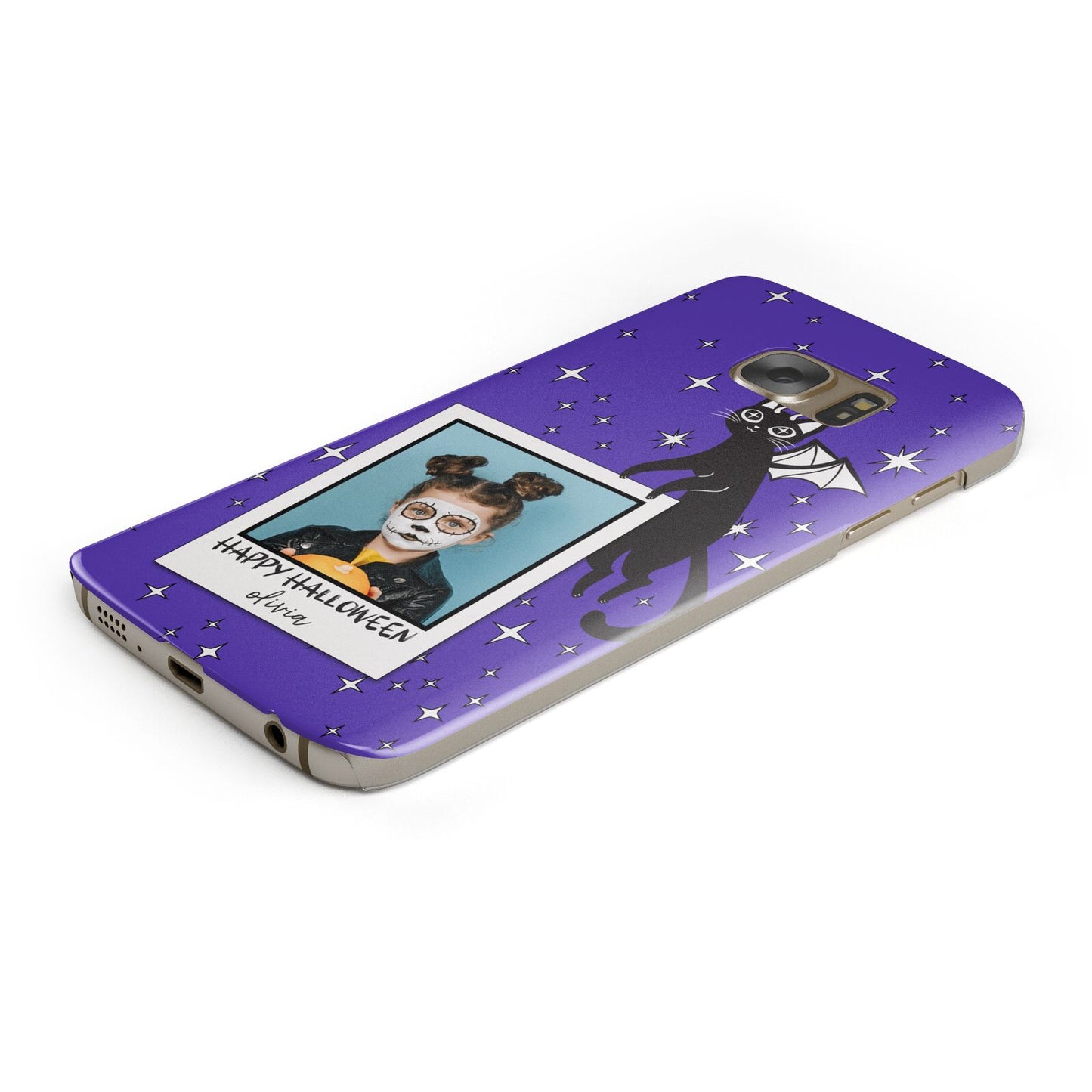 Personalised Photo Halloween Protective Samsung Galaxy Case Angled Image