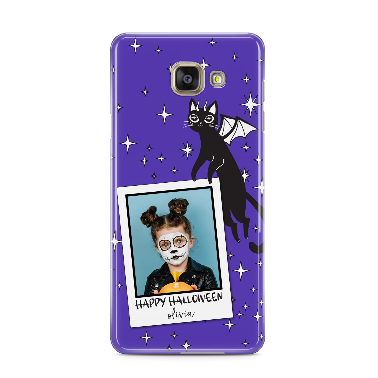 Personalised Photo Halloween Samsung Galaxy A3 2016 Case on gold phone