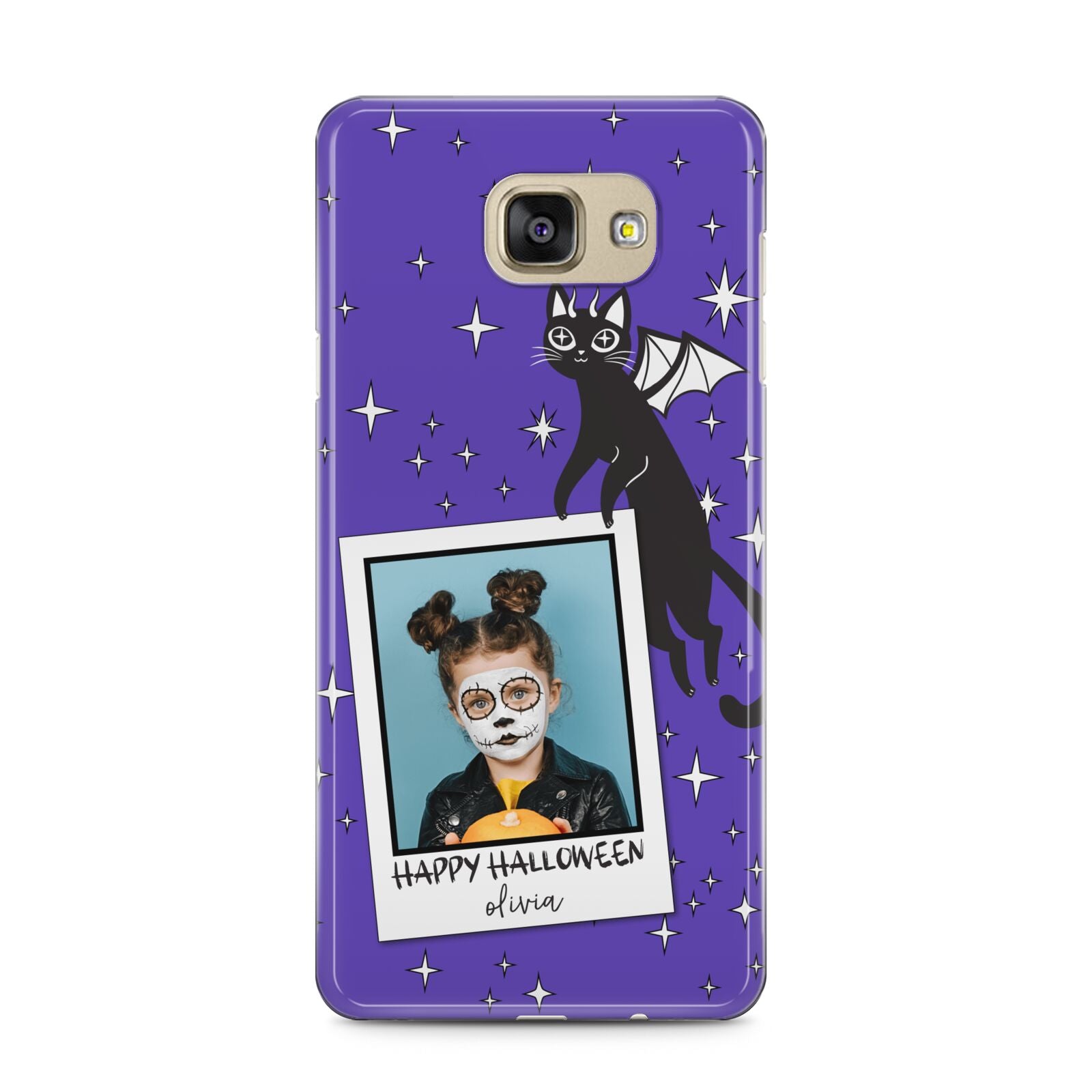 Personalised Photo Halloween Samsung Galaxy A5 2016 Case on gold phone