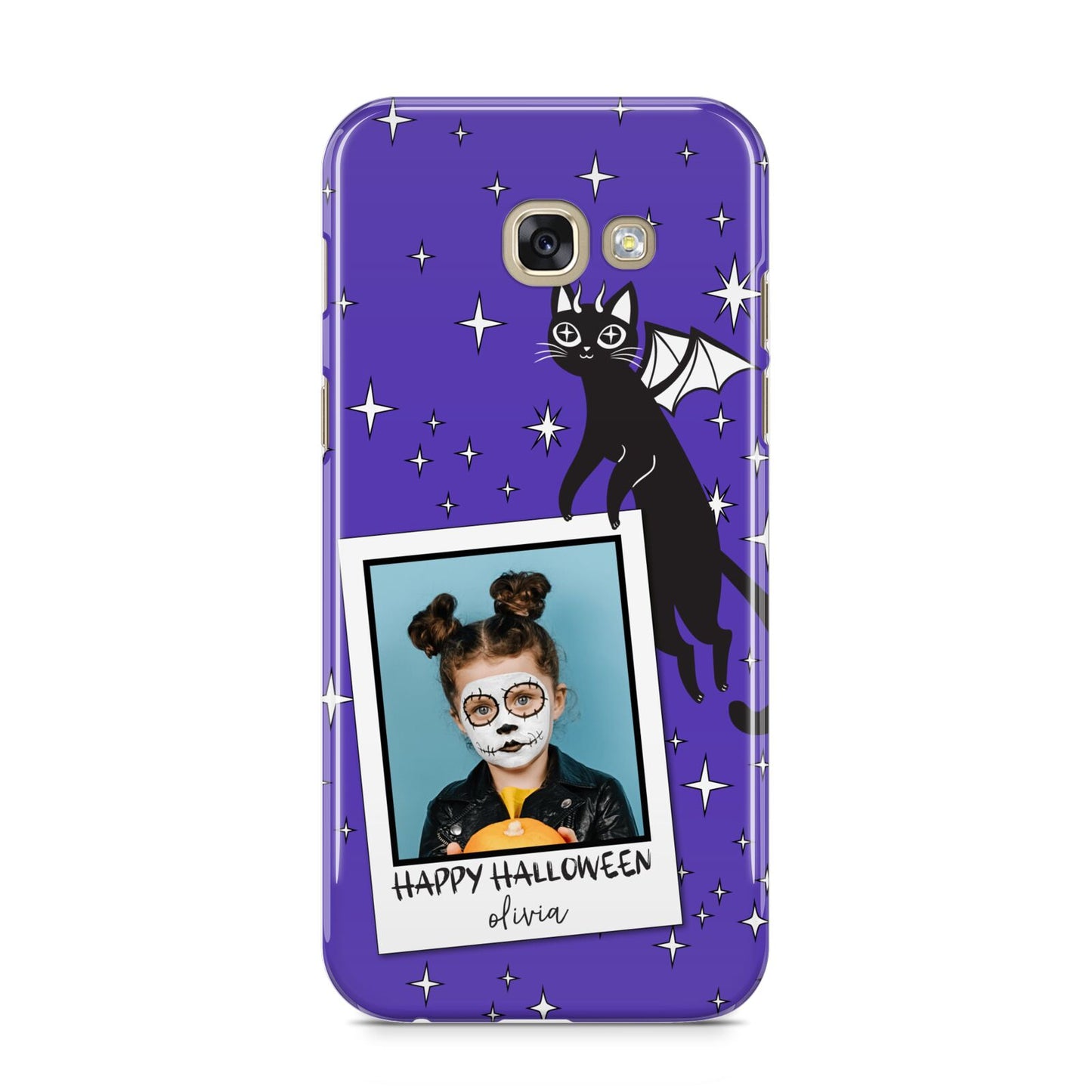 Personalised Photo Halloween Samsung Galaxy A5 2017 Case on gold phone