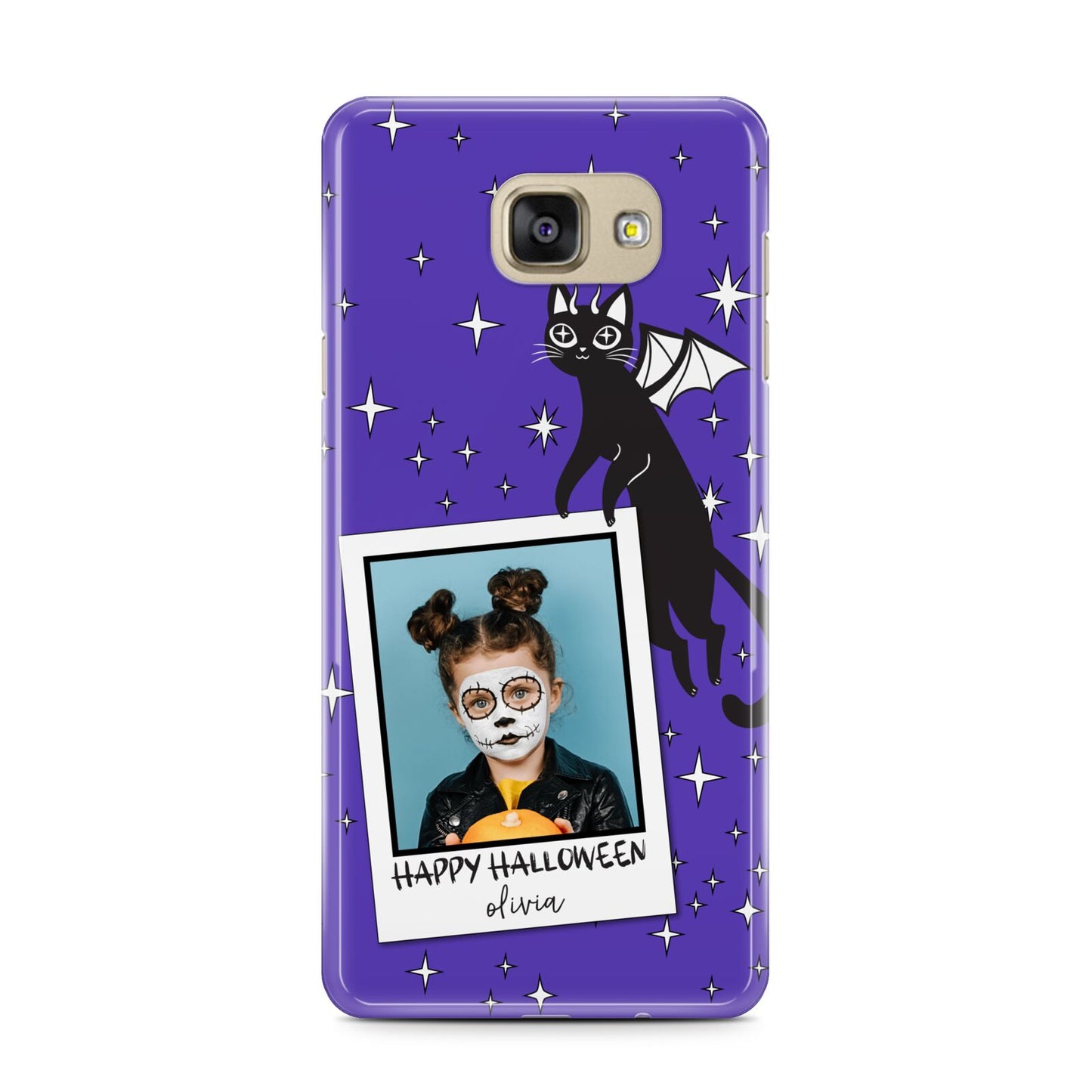 Personalised Photo Halloween Samsung Galaxy A7 2016 Case on gold phone