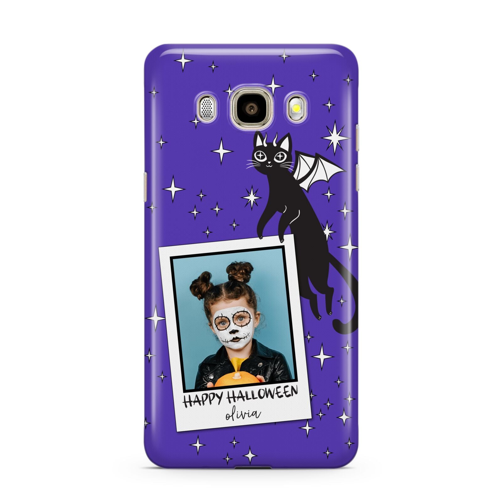 Personalised Photo Halloween Samsung Galaxy J7 2016 Case on gold phone