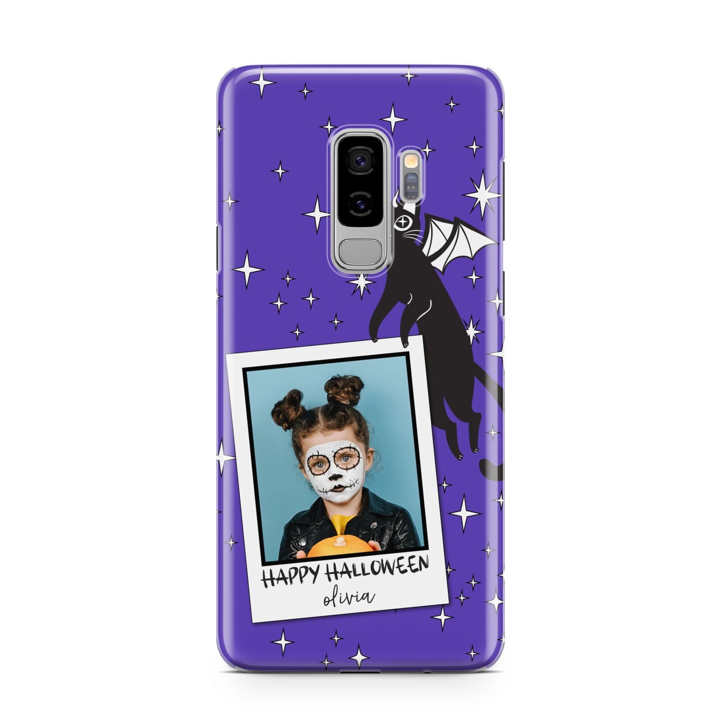 Personalised Photo Halloween Samsung Galaxy S9 Plus Case on Silver phone