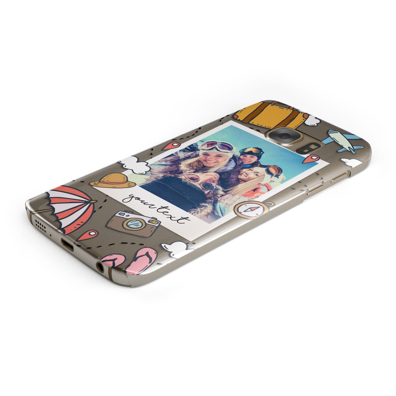 Personalised Photo Holiday Protective Samsung Galaxy Case Angled Image