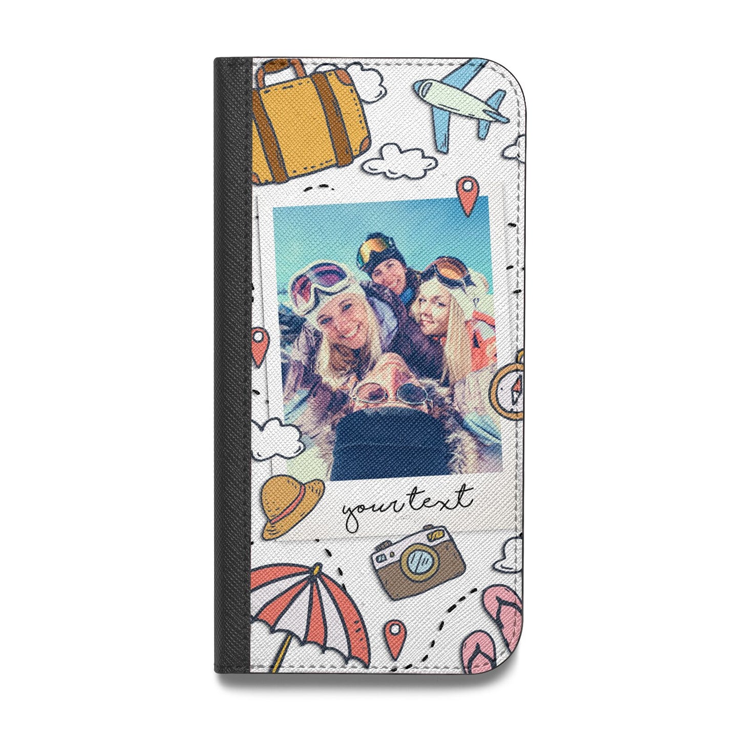 Personalised Photo Holiday Vegan Leather Flip Samsung Case