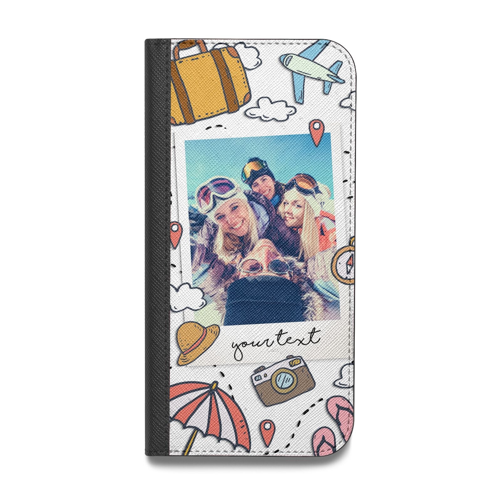 Personalised Photo Holiday Vegan Leather Flip Samsung Case