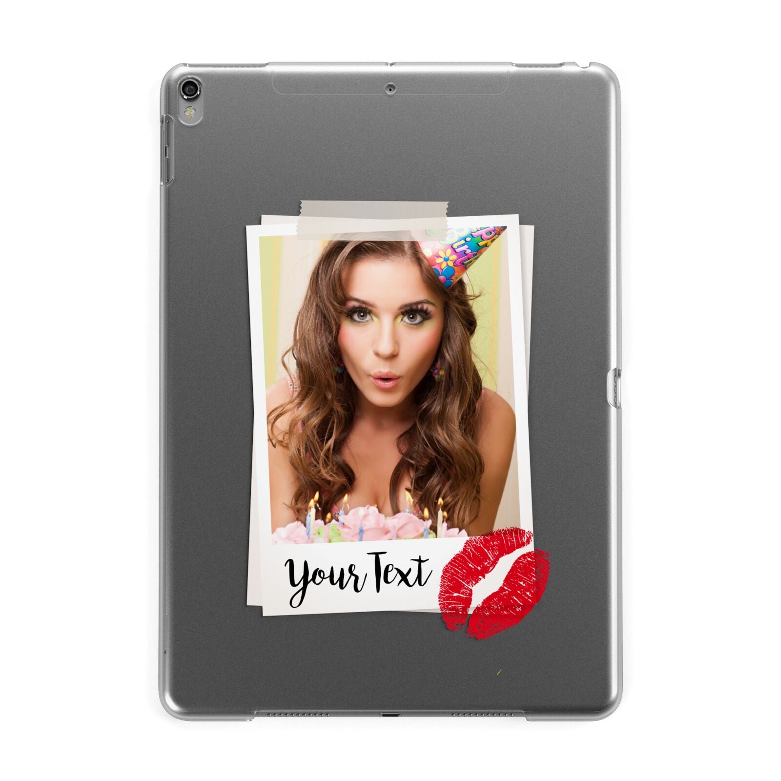 Personalised Photo Kiss Apple iPad Grey Case