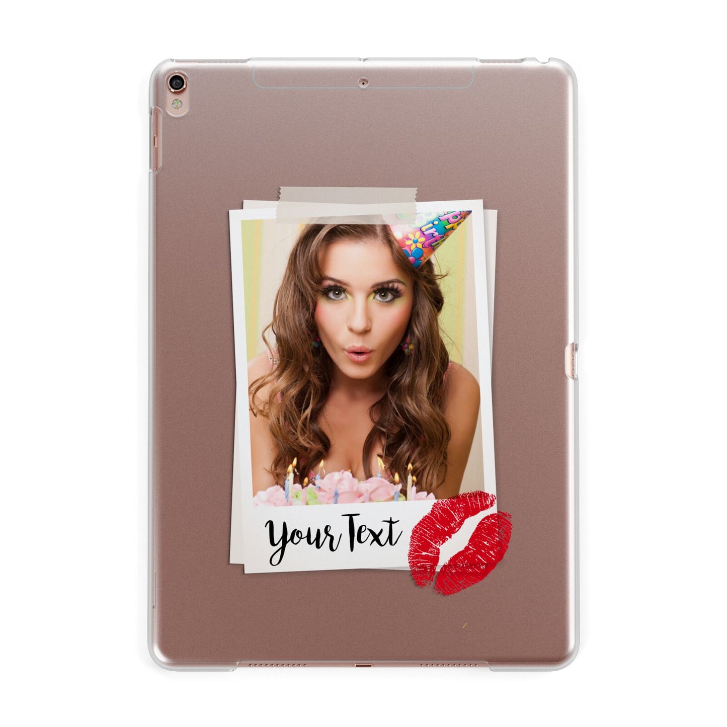 Personalised Photo Kiss Apple iPad Rose Gold Case