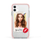 Personalised Photo Kiss Apple iPhone 11 in White with Pink Impact Case