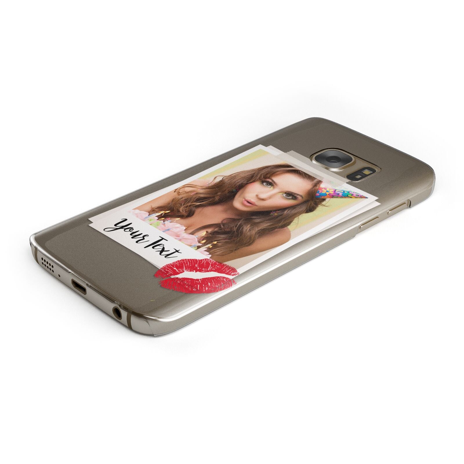 Personalised Photo Kiss Protective Samsung Galaxy Case Angled Image