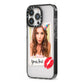 Personalised Photo Kiss iPhone 13 Pro Black Impact Case Side Angle on Silver phone