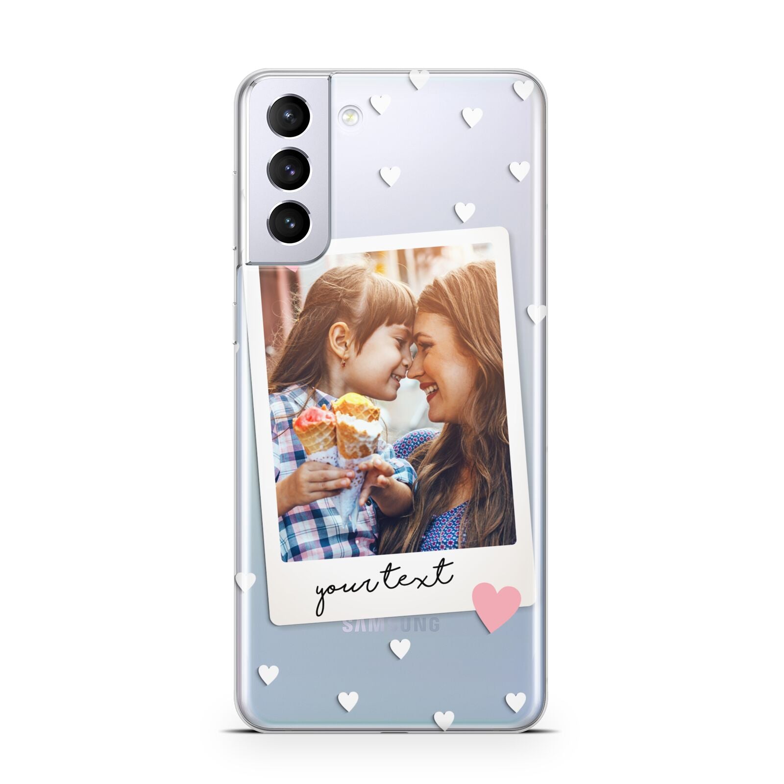 Personalised Photo Love Hearts Samsung S21 Plus Case