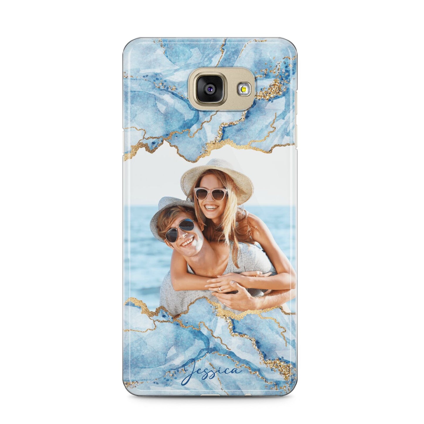 Personalised Photo Marble Samsung Galaxy A5 2016 Case on gold phone