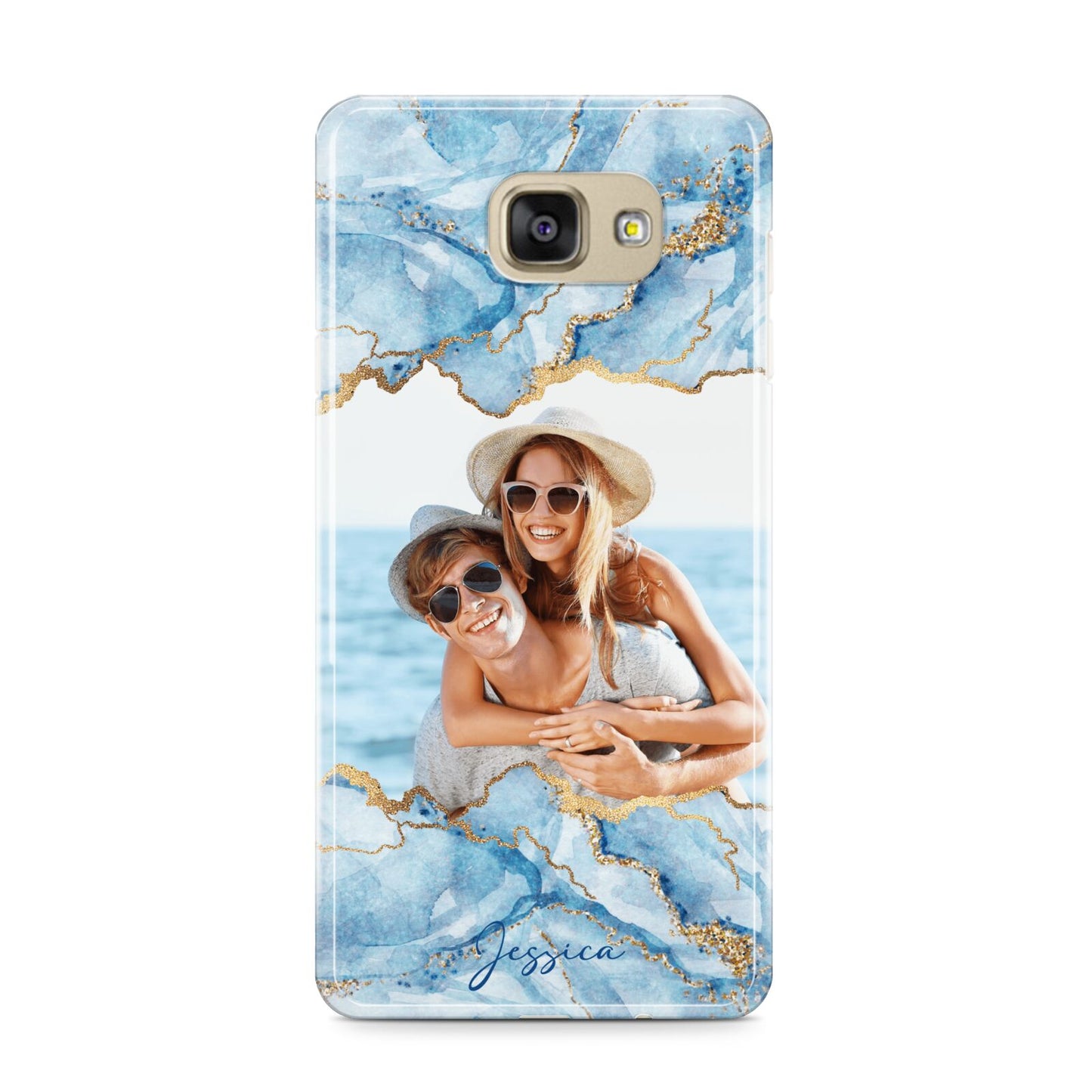 Personalised Photo Marble Samsung Galaxy A9 2016 Case on gold phone