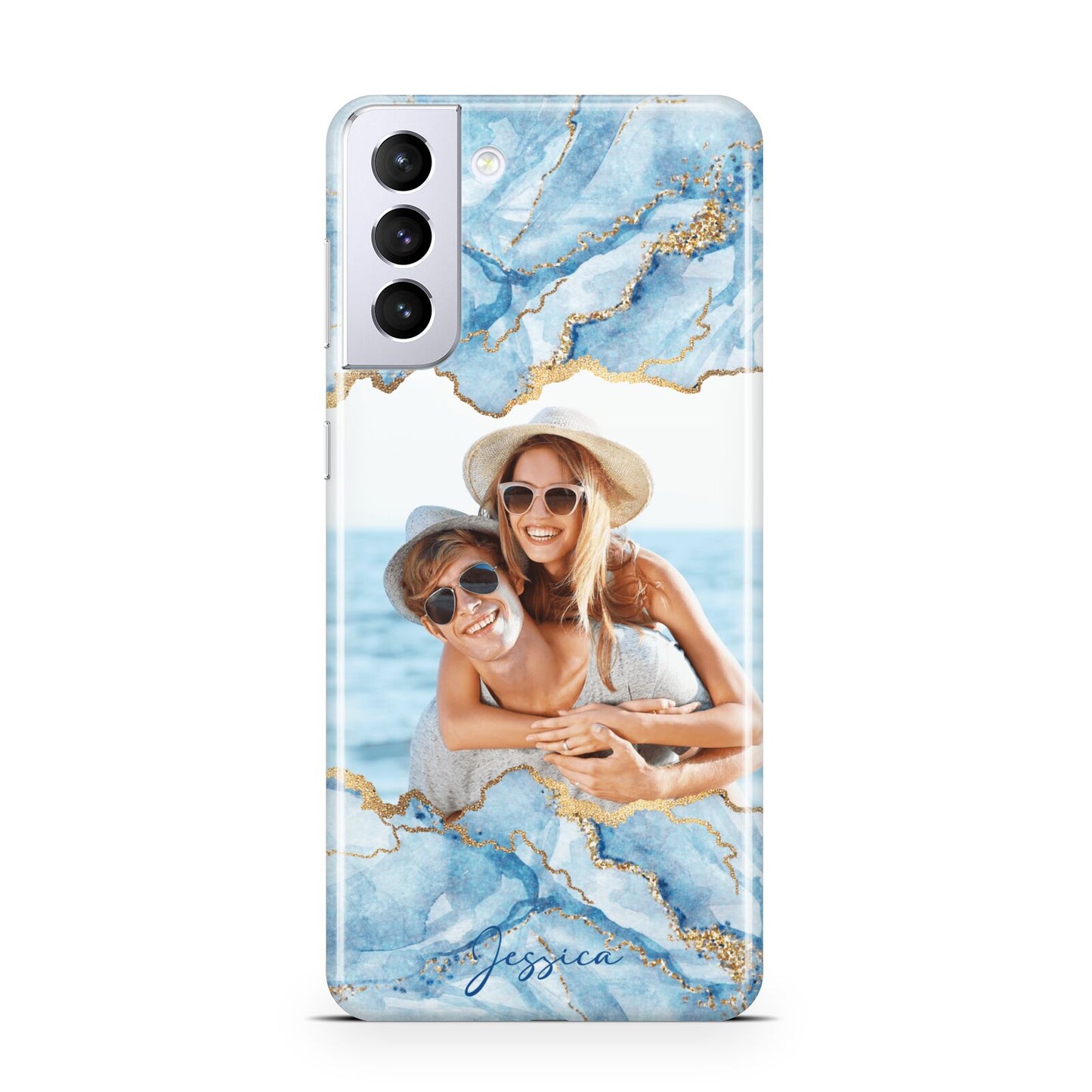 Personalised Photo Marble Samsung S21 Plus Case