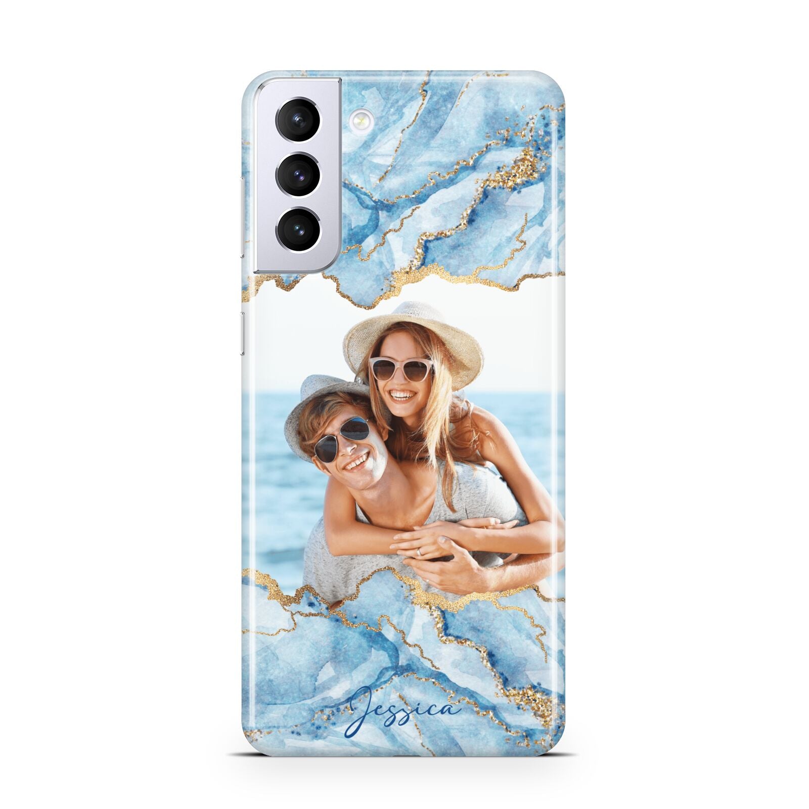 Personalised Photo Marble Samsung S21 Plus Case