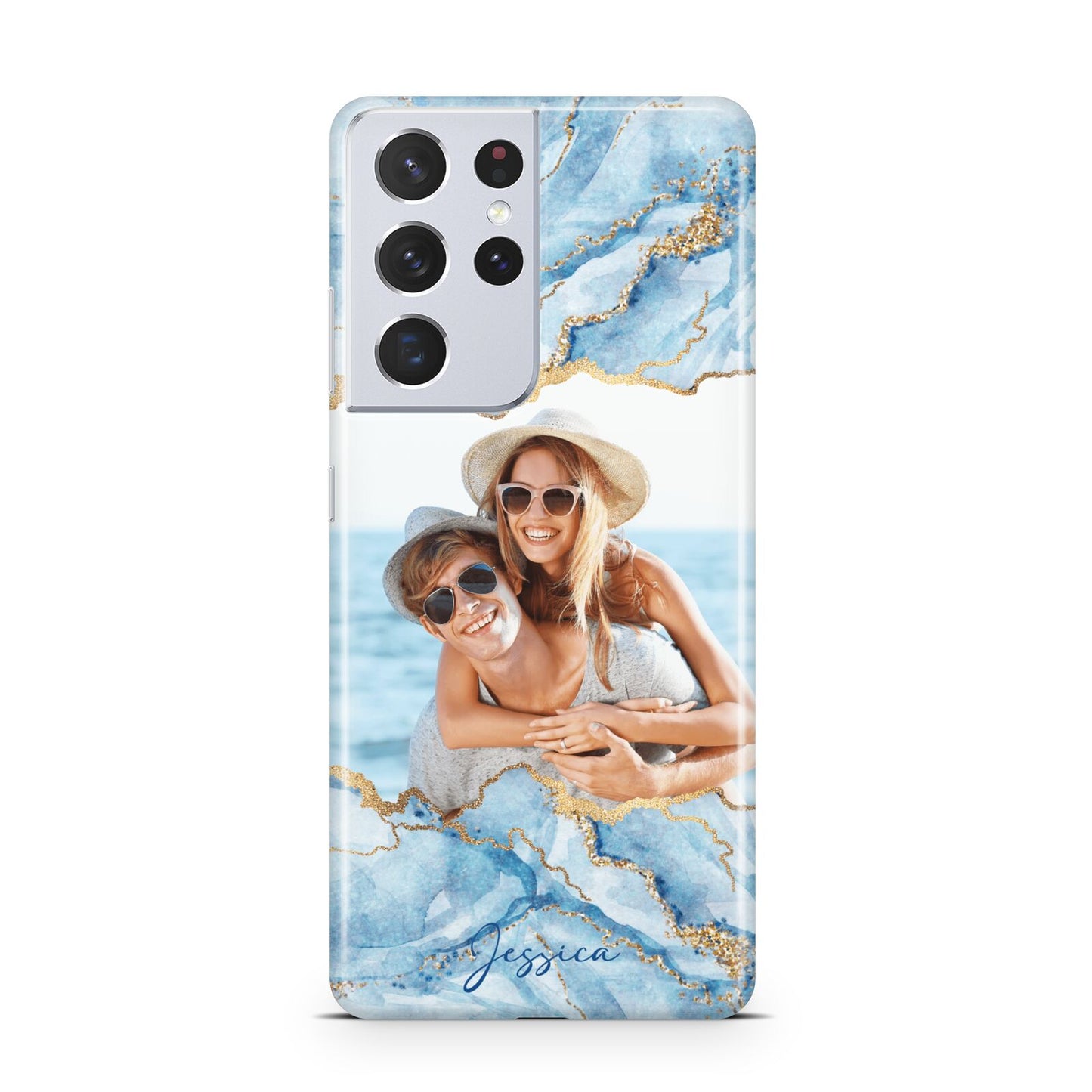 Personalised Photo Marble Samsung S21 Ultra Case