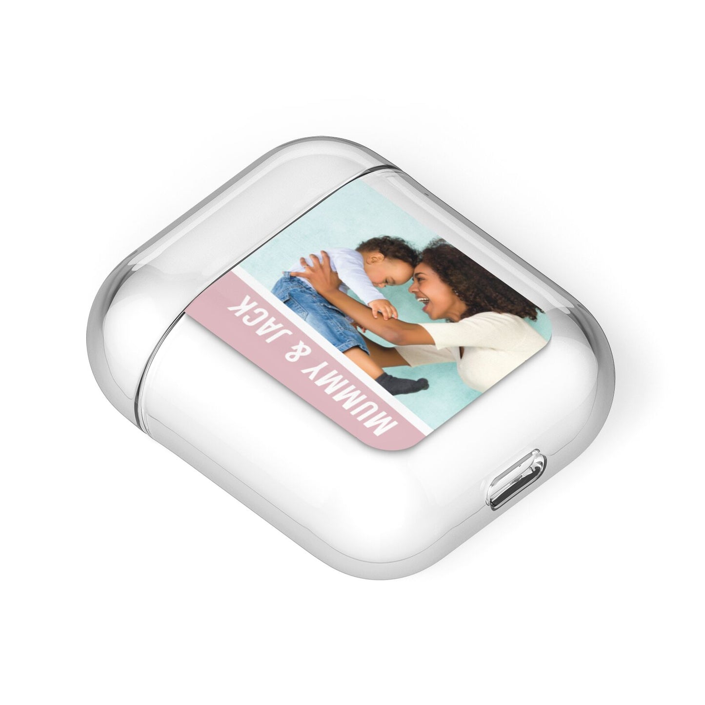 Personalised Photo Mummy and Child AirPods Case Laid Flat
