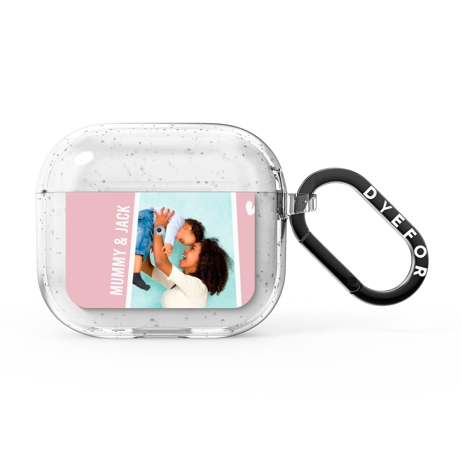 Personalised Photo Mummy and Child AirPods Glitter Case 3rd Gen